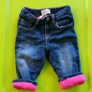 Pink fleece lined jeans